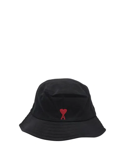 Ami Alexandre Mattiussi Embroidered Bucket Hat In Black