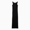 AMI ALEXANDRE MATTIUSSI AMI PARIS BLACK COTTON LONG DRESS WITH BUTTONS