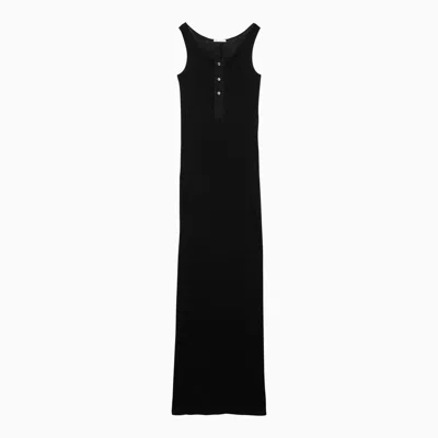Ami Alexandre Mattiussi Ami Paris Ribbed Sleeveless Dress In Black