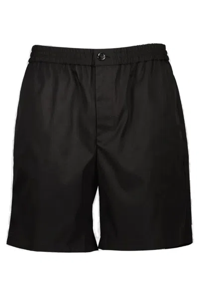 Ami Alexandre Mattiussi Ami Paris Black Nylon Blend Bermuda Shorts