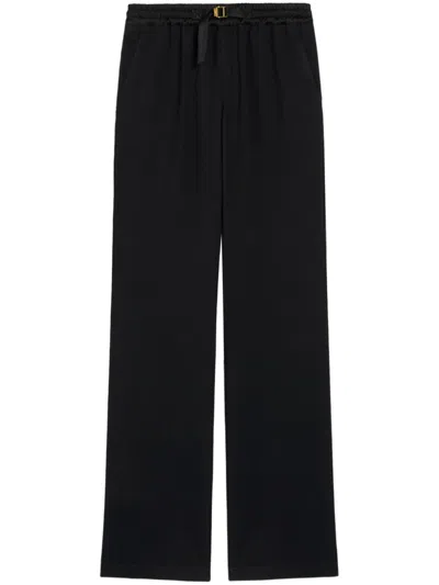 Ami Alexandre Mattiussi Ami Paris Black Pants With Elast Waist Golden Heb