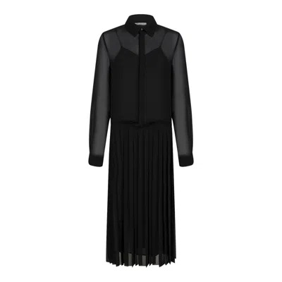 Ami Alexandre Mattiussi Ami Paris Black Polyester Shirt Dress