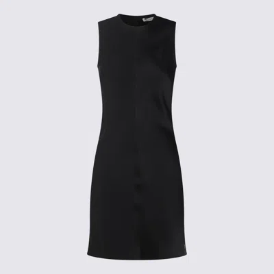 Ami Alexandre Mattiussi Ami Paris Black Silk Mini Dress In Wool Gabardine Black