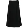 Ami Alexandre Mattiussi Ami Paris Twill Pleated Maxi Skirt In Black