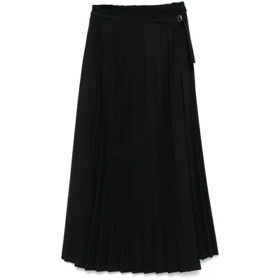 AMI ALEXANDRE MATTIUSSI AMI PARIS BLACK SKIRTS - PLEATED SKIRTS WOMEN