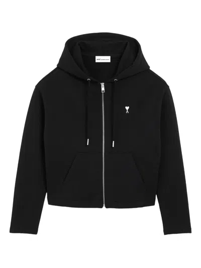 Ami Alexandre Mattiussi Ami Paris Black Sport Jacket With Zip And Hood