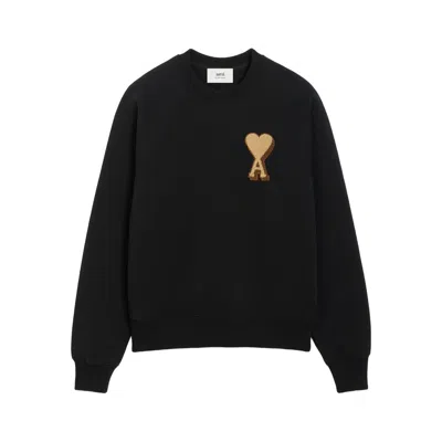 Ami Alexandre Mattiussi Classic Black Cotton Sweater With Timeless Silhouette