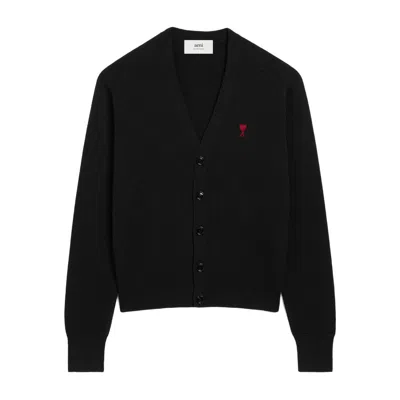 Ami Alexandre Mattiussi Ami Paris Men Ami De Coeur Cardigan In Black