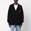 Ami Alexandre Mattiussi Black Wool Ami De Coeur Cardigan In Black