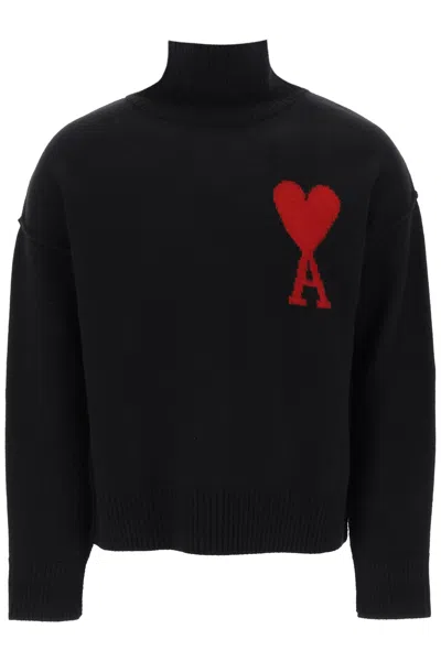 Ami Alexandre Mattiussi Ami Paris Black Wool Oversize Sweater
