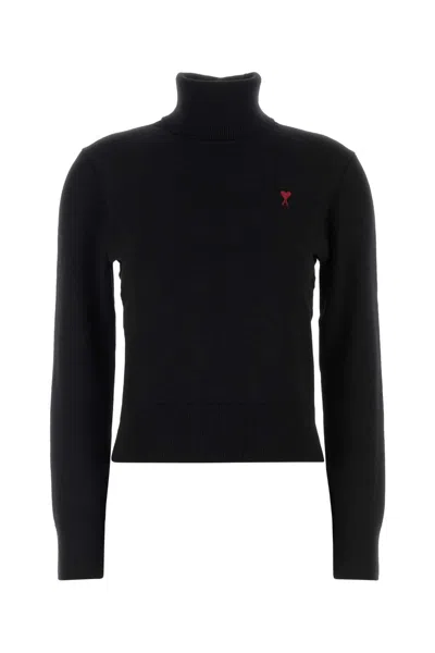 Ami Alexandre Mattiussi Black Logo Turtle Neck Sweater