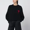 Ami Alexandre Mattiussi Black Wool Sweater Ami De Coeur In Black
