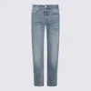 Ami Alexandre Mattiussi Straight-leg Blue Denim Jeans With Classic Fit In Used Blue