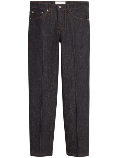 Ami Alexandre Mattiussi Ami Paris Blue Parisian-fit Cotton Jeans In Gray