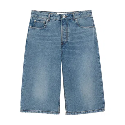 Ami Alexandre Mattiussi Large Fit Bermuda Shorts 14 Bleu Used In Blue