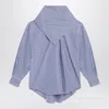 Ami Alexandre Mattiussi Ami Paris Blue Striped Poplin Shirt With Scarf In Blue