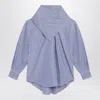 Ami Alexandre Mattiussi Ami Paris Blue Striped Poplin Shirt With Scarf In Blue