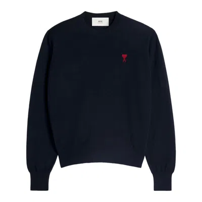 AMI ALEXANDRE MATTIUSSI AMI PARIS BLUE SWEATERS & KNITWEAR - JUMPERS MEN