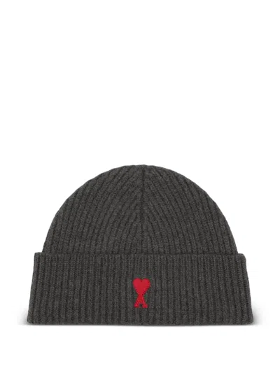 Ami Alexandre Mattiussi Ami Paris Bonnet Avec Ami De Coeur Contraste In Black
