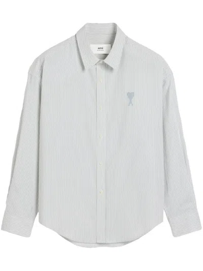 Ami Alexandre Mattiussi Ami Paris Boxy Boxy Fit Shirt In 1041 White/blue Note