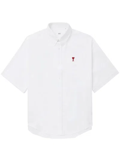 Ami Alexandre Mattiussi Ami Paris Boxy Boxy Fit Sl Shirt Clothing In 168 Natural White