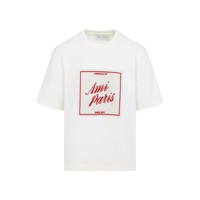Ami Alexandre Mattiussi Ami Paris H Printed T-shirt Ami Paris Beig In White
