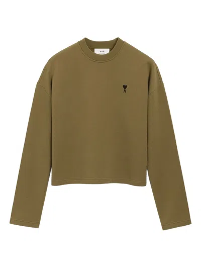Ami Alexandre Mattiussi Ami Paris  Bronze Ami De Coeur Sweatshirt In Brown