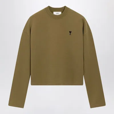 Ami Alexandre Mattiussi Ami Paris Bronze Ami De Coeur Sweatshirt Women In Animal Print