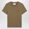 Ami Alexandre Mattiussi Ami Paris Bronze Ami De Coeur T Shirt In Brown