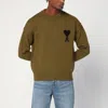 Ami Alexandre Mattiussi Ami Paris Bronze Ami De Coeur Wool Jumper In Brown