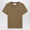 Ami Alexandre Mattiussi Ami Paris Bronze Ami De Coeur T Shirt In Brown