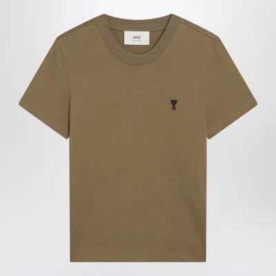 Ami Alexandre Mattiussi Ami Paris Bronze Ami Paris De Coeur T-shirt In Brown