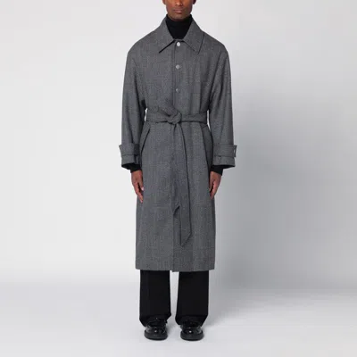 Ami Alexandre Mattiussi Brown Belted Coat In Wool Blend