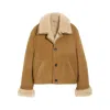Ami Alexandre Mattiussi Ami Paris Ami Paris Brown Cropped Shearling Jacket In Brown