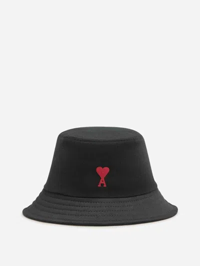 Ami Alexandre Mattiussi Ami Paris Bucket Hat Logo In Black