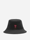 Ami Alexandre Mattiussi Ami Paris Bucket Hat Logo In Black