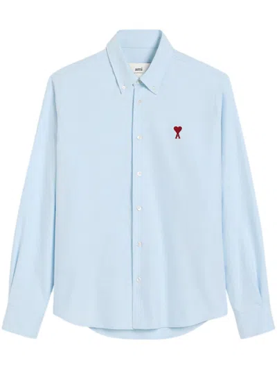 Ami Alexandre Mattiussi Ami Paris Camicia Con Logo In Blue