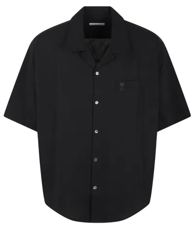 Ami Alexandre Mattiussi Ami Paris Camp Collar Shirt In Black