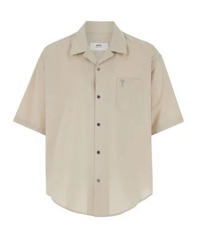 Ami Alexandre Mattiussi Ami Paris Camp Collar Shirt In Beige