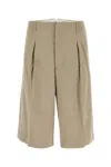 Ami Alexandre Mattiussi Ami Paris Cappuccino Viscose Blend Bermuda Shorts