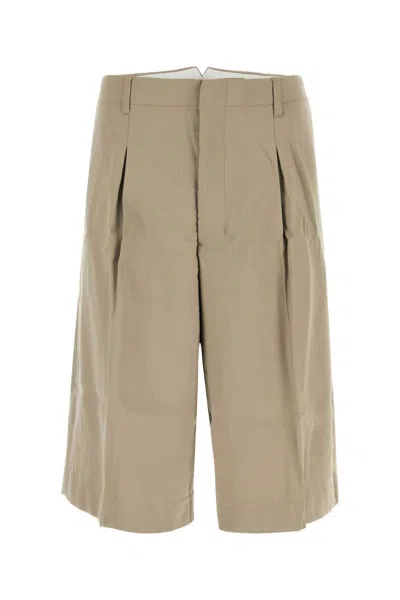 Ami Alexandre Mattiussi Ami Paris Cappuccino Viscose Blend Bermuda Shorts