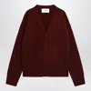 Ami Alexandre Mattiussi Ami Paris Cardigan Ami De Coeur Cherry Color In Wool And Cashmere In Red