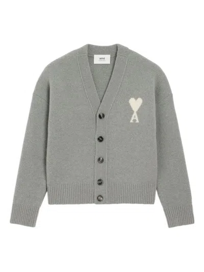 Ami Alexandre Mattiussi Ami Paris Ami Paris De Coeur Wool Cardigan In Multi