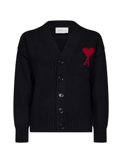 Ami Alexandre Mattiussi Ami Paris Cardigan In Black