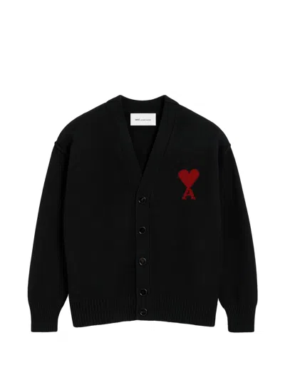 Ami Alexandre Mattiussi Ami Paris Cardigan In Black