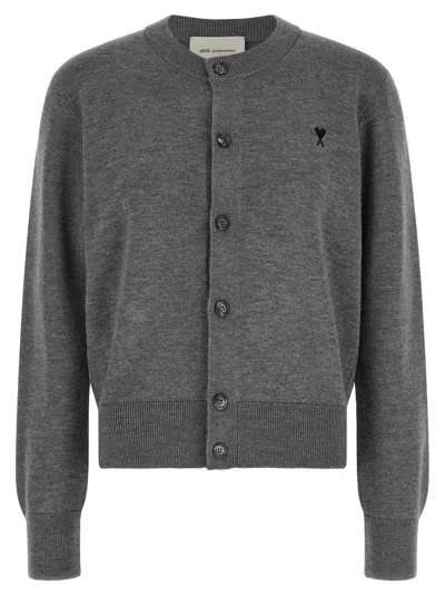 Ami Alexandre Mattiussi Ami Paris Cardigan In Grey
