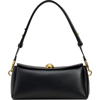 Ami Alexandre Mattiussi Ami Paris Carousel Leather Shoulder Bag In Black