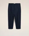 Ami Alexandre Mattiussi Ami Cropped Navy Blue Trousers With Flap And Slash Pockets In Blue