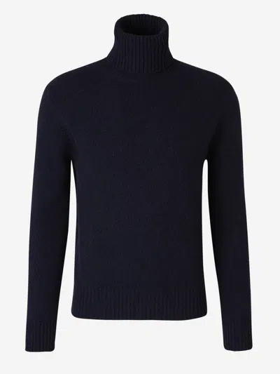 Ami Alexandre Mattiussi Ami Paris Cashmere Turtleneck Sweater In Midnight Blue