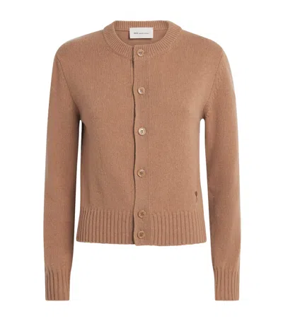 Ami Alexandre Mattiussi Ami Paris Cashmere-wool Cardigan In Brown